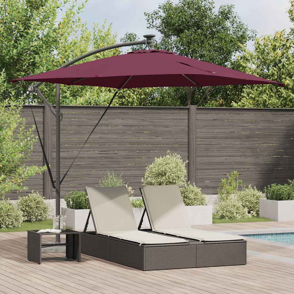 Parasol Bordeaux Rød 249 x 249 x 250 cm Polyester og Aluminium