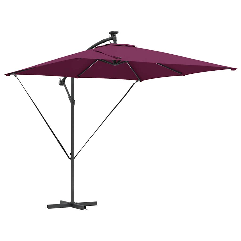 Parasol Bordeaux Rød 249 x 249 x 250 cm Polyester og Aluminium