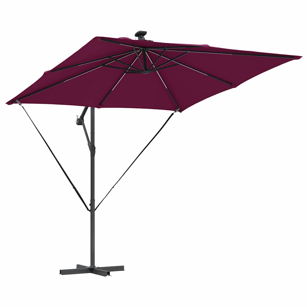 Parasol Bordeaux Rød 249 x 249 x 250 cm Polyester og Aluminium
