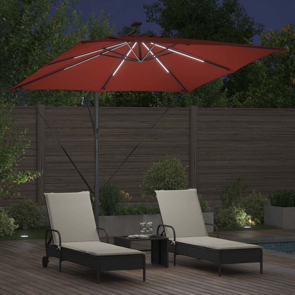 Parasol Terrakotta 249 x 249 x 250 cm Polyester og Aluminium