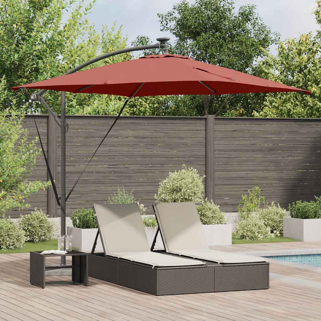 Parasol Terrakotta 249 x 249 x 250 cm Polyester og Aluminium