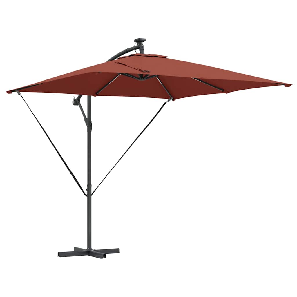Parasol Terrakotta 249 x 249 x 250 cm Polyester og Aluminium