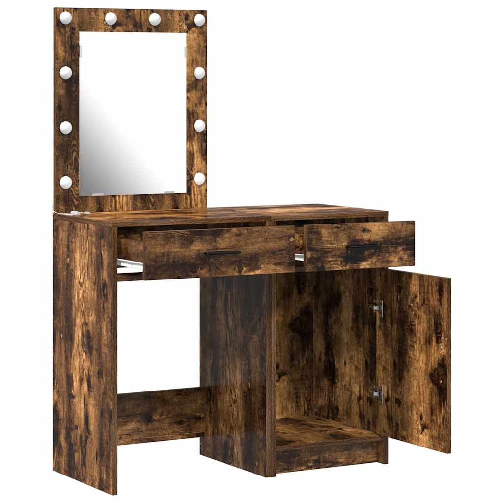 Klædeskab med dør 2 pcs Brun 50 x 41 x 135 cm Konstrueret træ