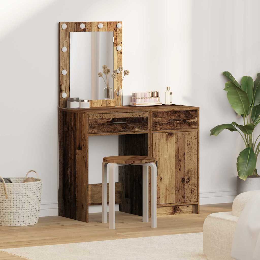 Klædeskab med dør 2 pcs Brun 50 x 41 x 135 cm Konstrueret træ