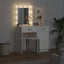 Makeupbord sæt med LED med spejllys 2 pcs Hvid Konstrueret træ