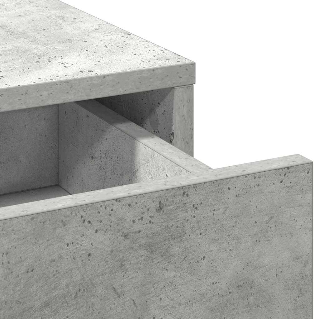 Makeupbord sæt med LED med dør 3 pcs Beton Grå Konstrueret træ