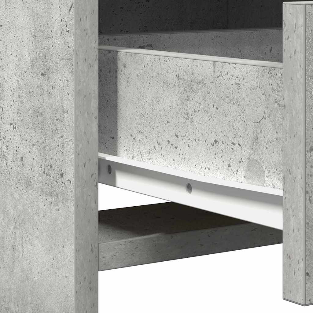 Makeupbord sæt med LED med dør 3 pcs Beton Grå Konstrueret træ