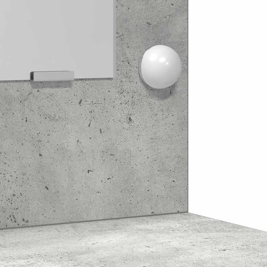 Makeupbord sæt med LED med dør 3 pcs Beton Grå Konstrueret træ