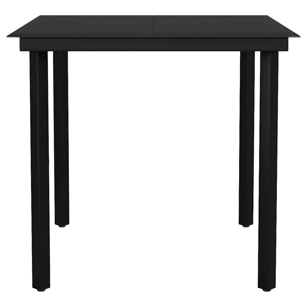 5 dele spisebordssæt til haven polyrattan glas sort