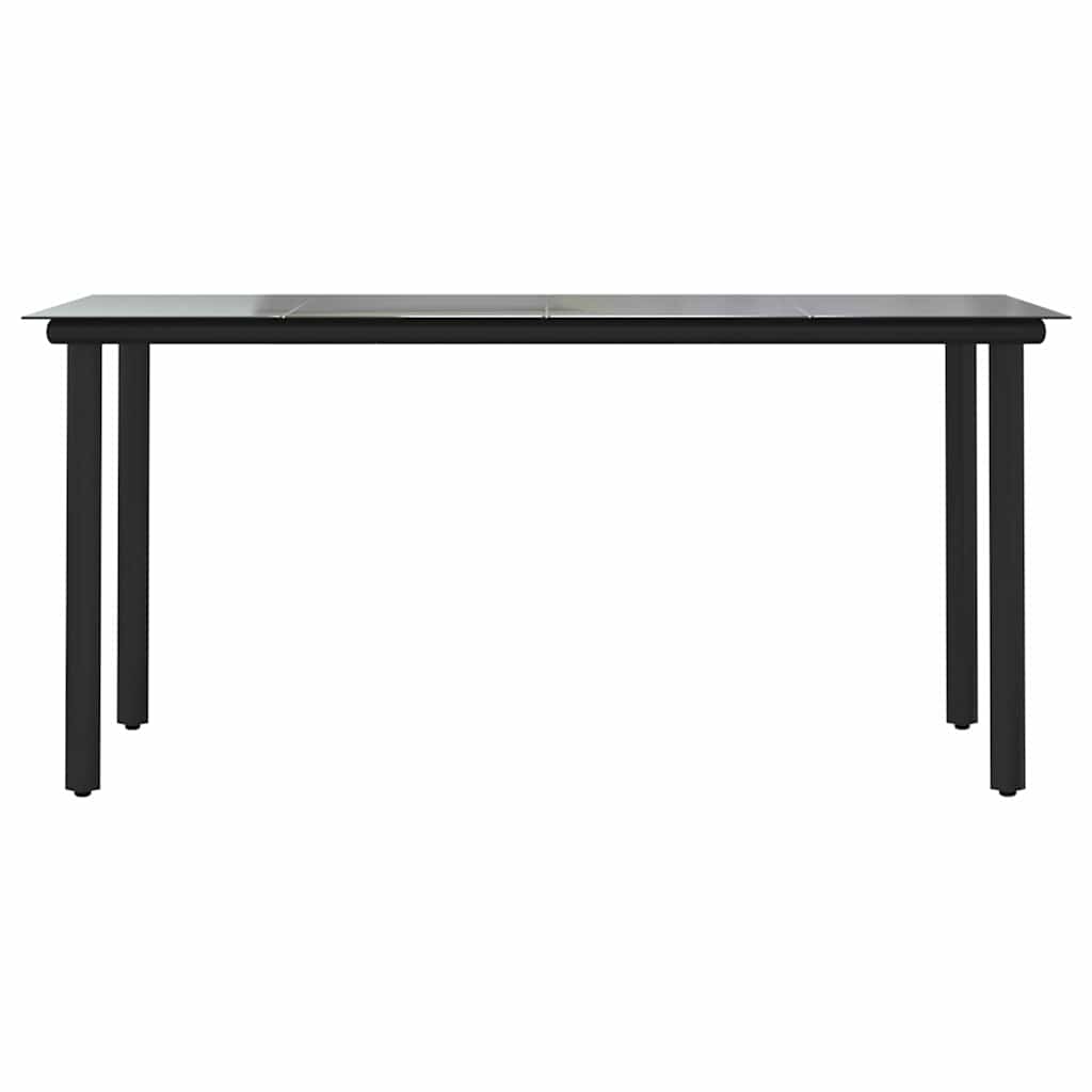 7 dele spisebordssæt til haven polyrattan glas sort
