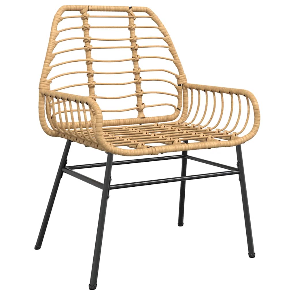 9 dele spisebordssæt til haven polyrattan glas brun