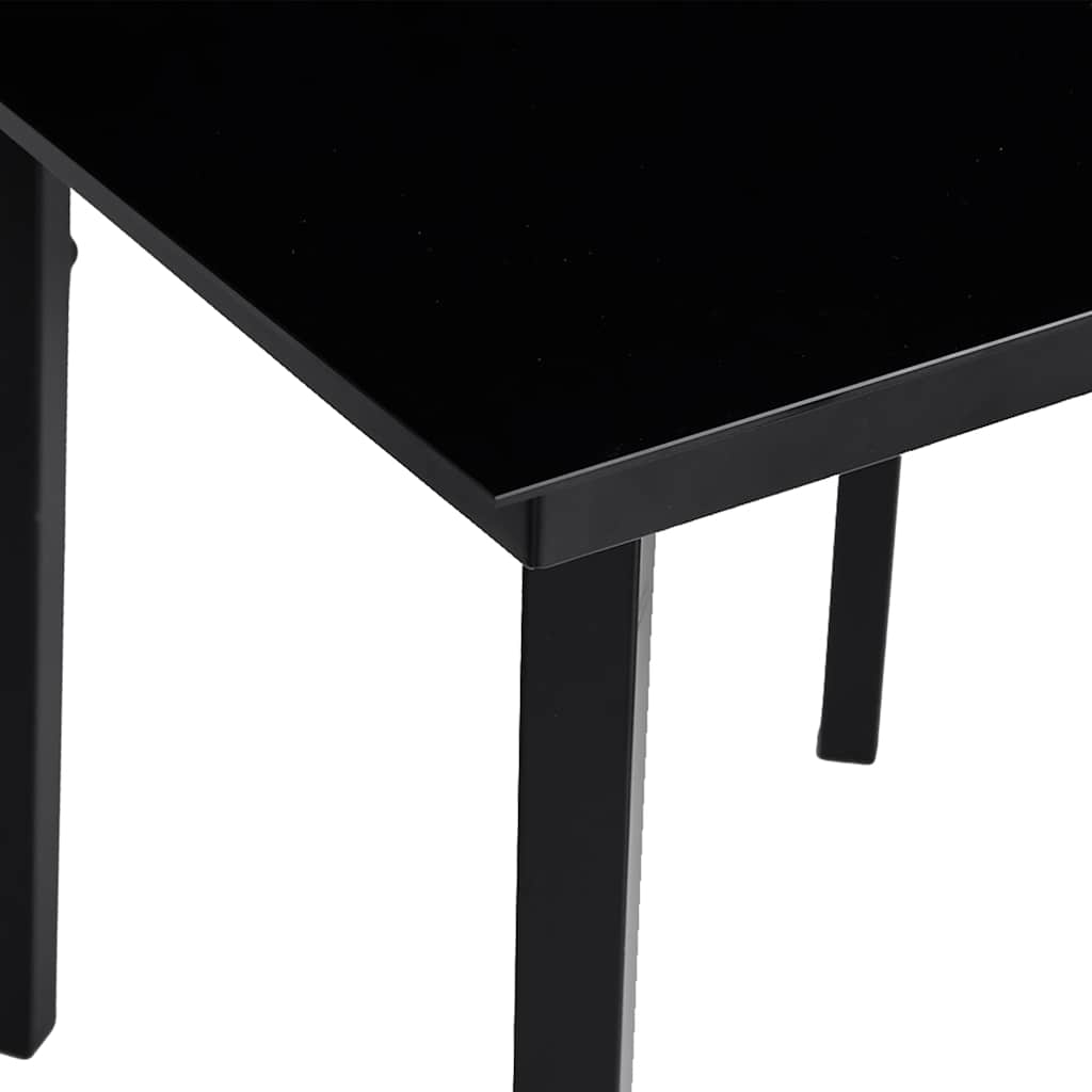 5 dele spisebordssæt til haven m. hynder polyrattan glas sort