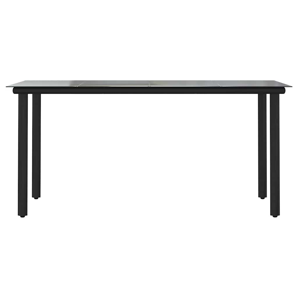 5 dele spisebordssæt til haven m. hynder polyrattan glas sort