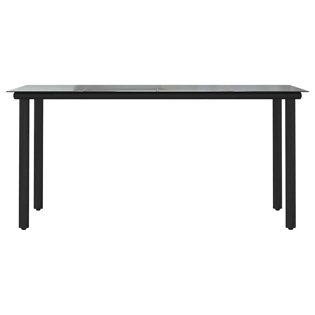 7 dele spisebordssæt til haven m. hynder polyrattan glas sort