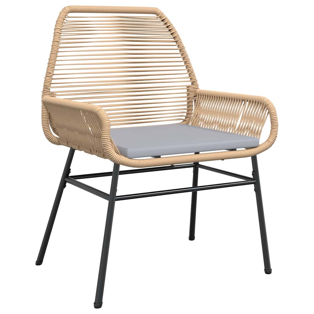 5 dele spisebordssæt til haven m. hynder polyrattan glas brun