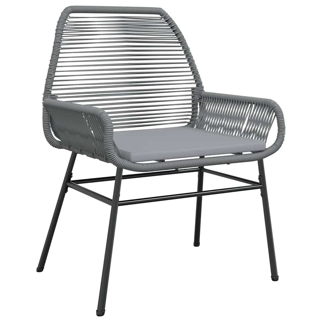 9 dele spisebordssæt til haven med hynder polyrattan glas grå