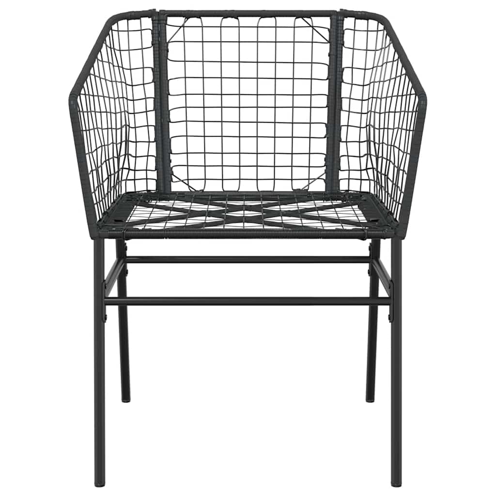 7 dele spisebordssæt til haven polyrattan glas sort