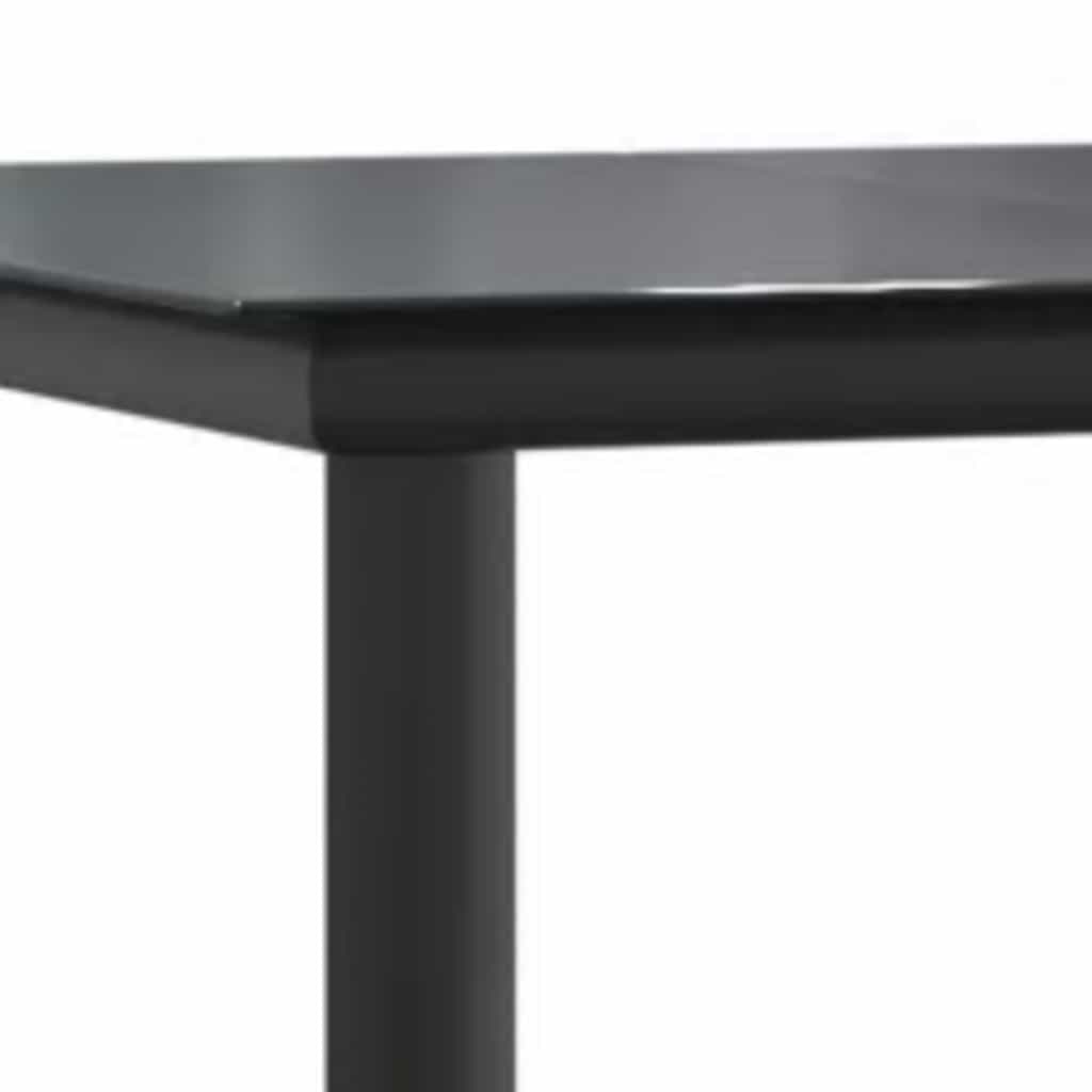 7 dele spisebordssæt til haven polyrattan glas sort
