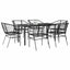 7 dele spisebordssæt til haven polyrattan glas sort