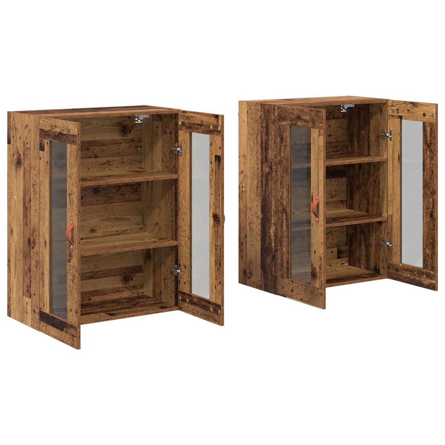 Væggeskabe 2 stk. Gammelt træ 69,5 x 34 x 90 cm Konstrueret træ