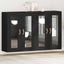 Væggeskabe 2 stk. Sort eg 69,5 x 34 x 90 cm Konstrueret træ