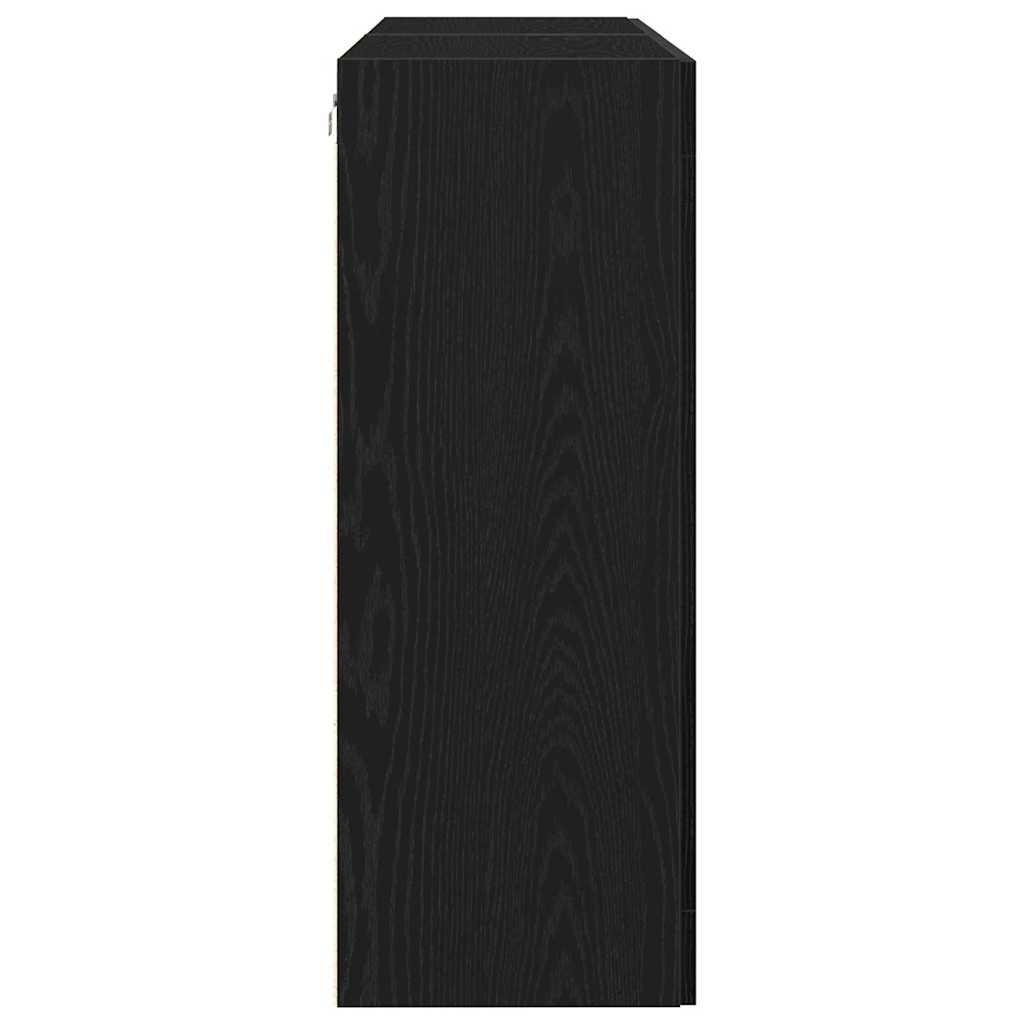 Væggeskabe 2 stk. Sort eg 69,5 x 34 x 90 cm Konstrueret træ