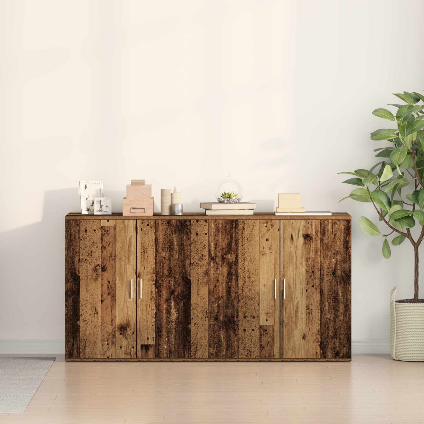 Sideboard 2 stk. Gammelt træ 79 x 38 x 80 cm Konstrueret træ