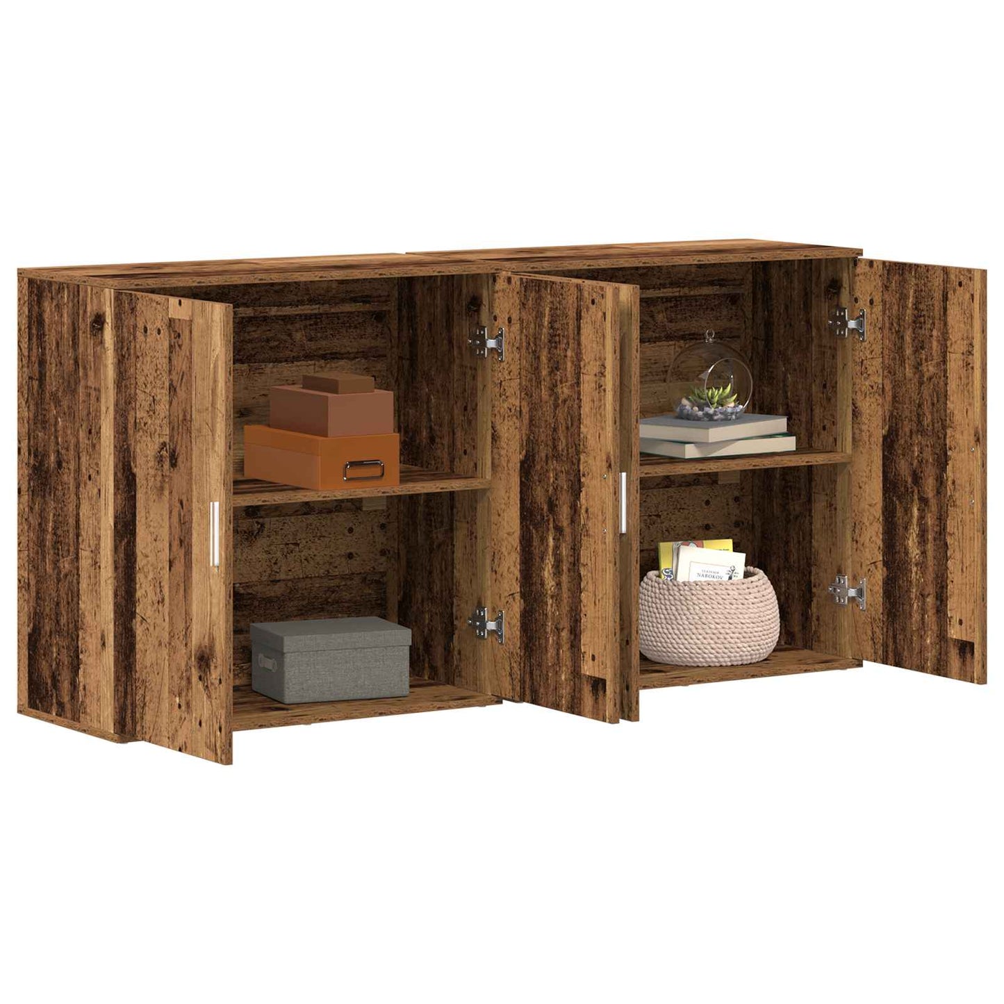 Sideboard 2 stk. Gammelt træ 79 x 38 x 80 cm Konstrueret træ