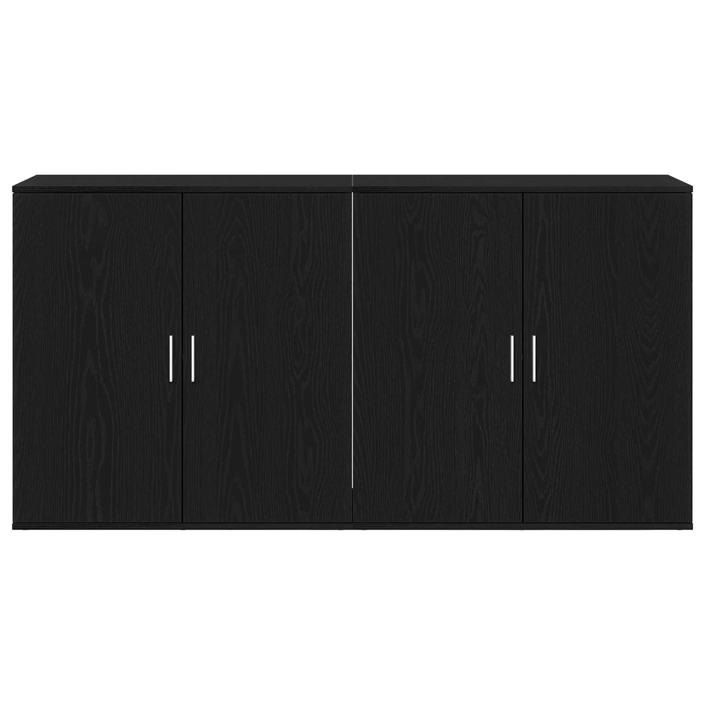 Sideboard 2 pcs Sort eg 79 x 38 x 80 cm Konstrueret træ