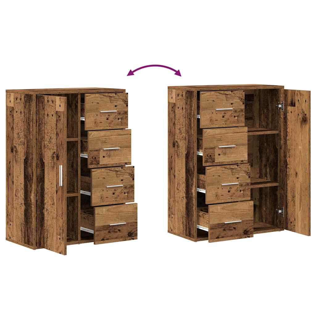 Sideboard 2 pcs Gammelt træ 60 x 31 x 84 cm Konstrueret træ