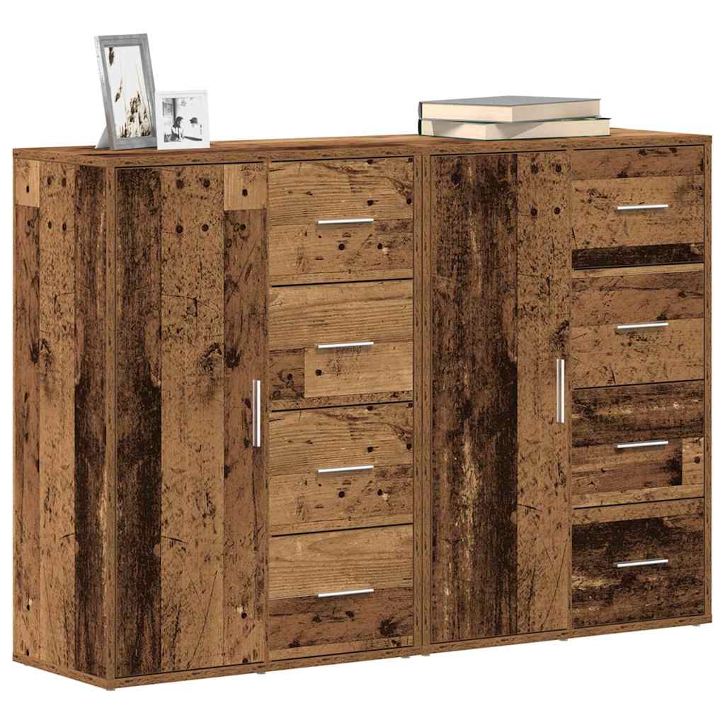 Sideboard 2 pcs Gammelt træ 60 x 31 x 84 cm Konstrueret træ