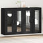 Væggeskabe 2 pcs Sort eg 69,5 x 34 x 90 cm Konstrueret træ