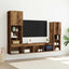 TV-skab med LED -strimmellys 4 pcs Gammelt træ Konstrueret træ