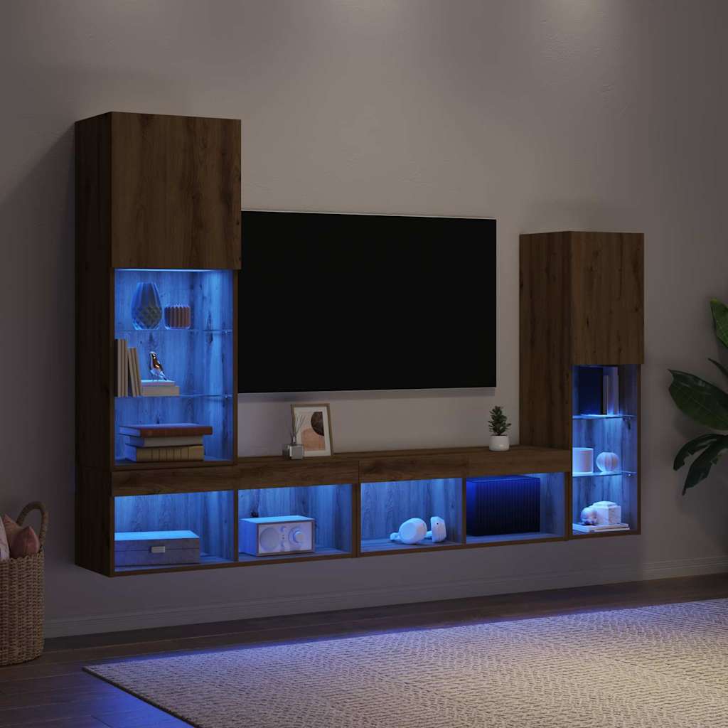 TV-skab 4 pcs artisan eg Konstrueret træ