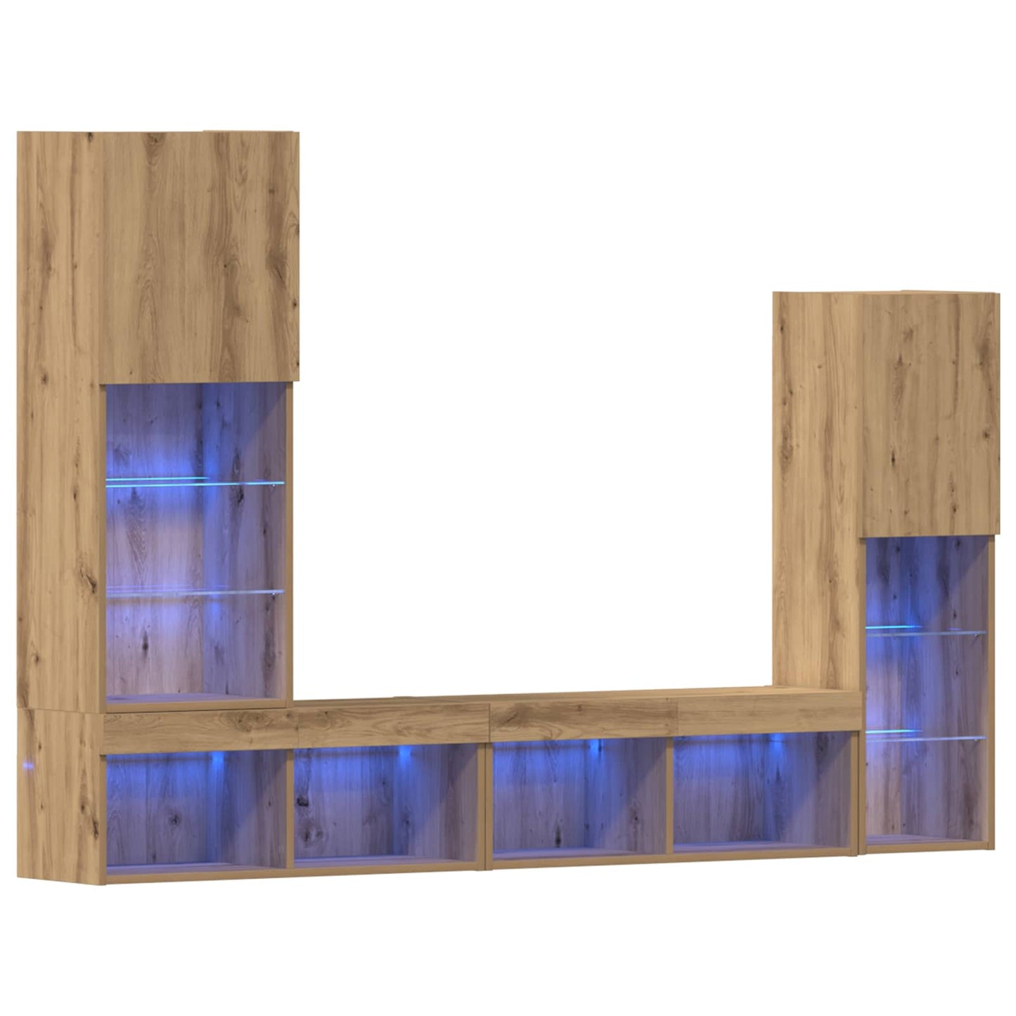 TV-skab 4 pcs artisan eg Konstrueret træ