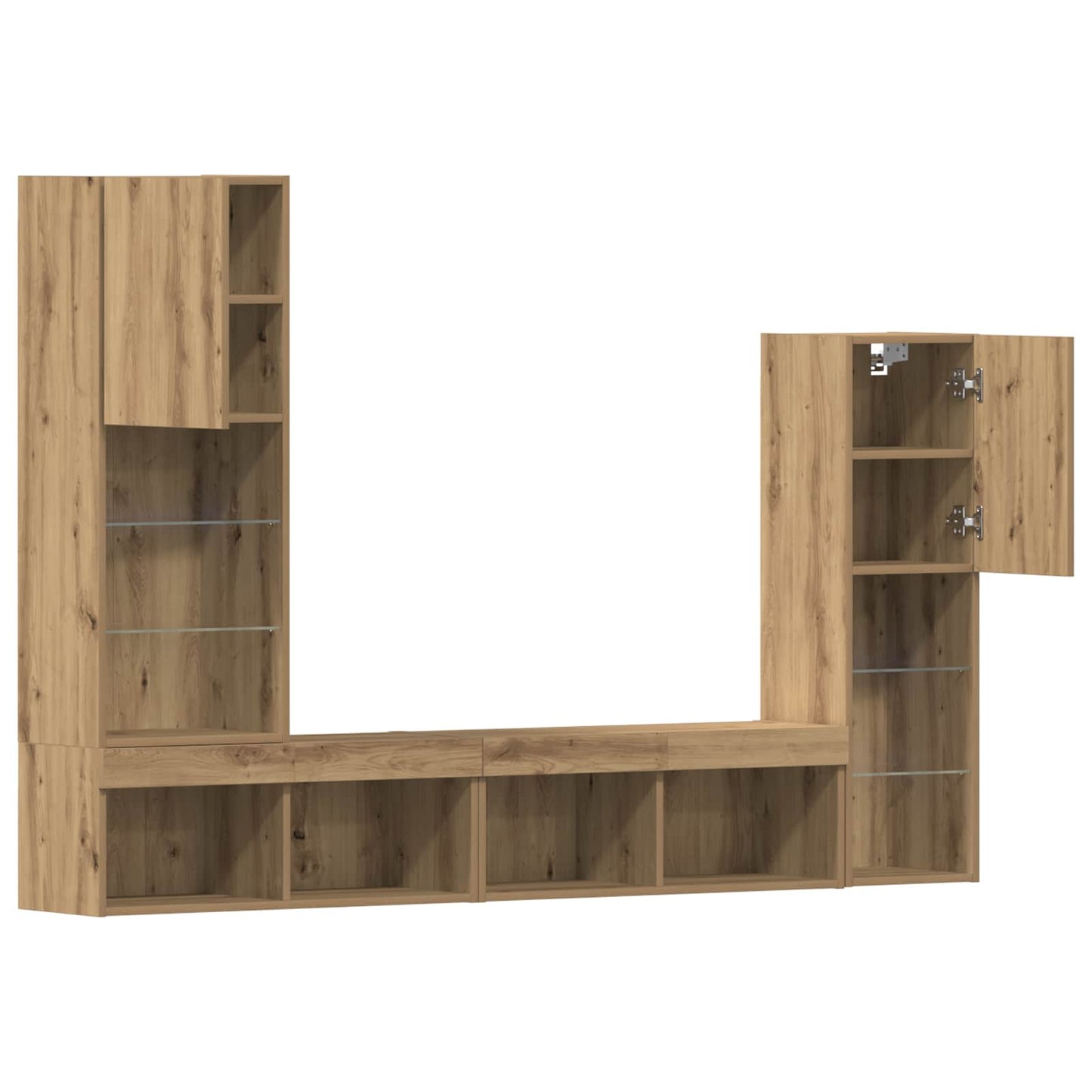 TV-skab 4 pcs artisan eg Konstrueret træ