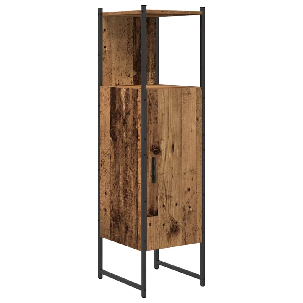 Badeværelsesmøbel sæt med dør 4 pcs Brun 33 x 33 x 185.5 cm
