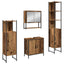 Badeværelsesmøbel sæt med dør 4 pcs Brun 33 x 33 x 185.5 cm