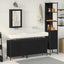 Badeværelsesmøbel sæt med hylde 4 pcs Sort Konstrueret træ