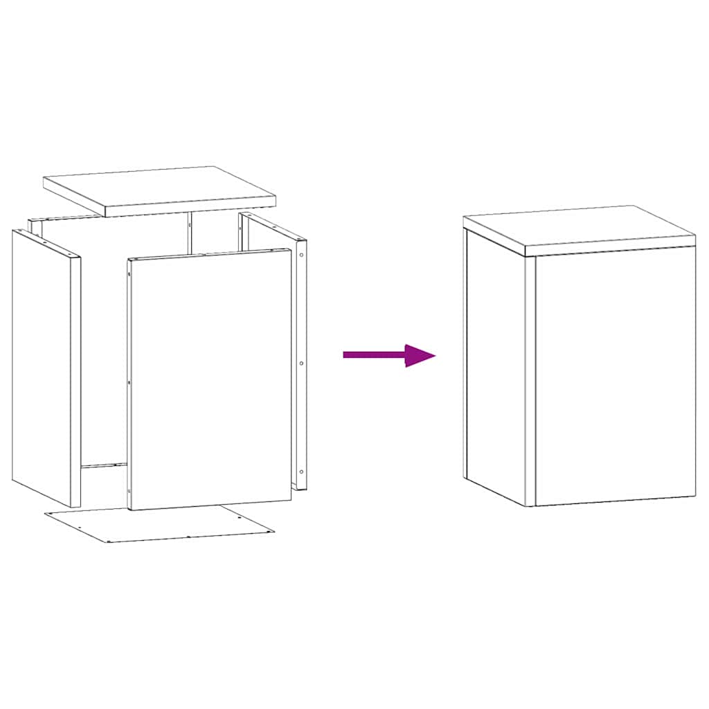 Planteholder 2 pcs Sort 24 x 24 x 35 cm Stål
