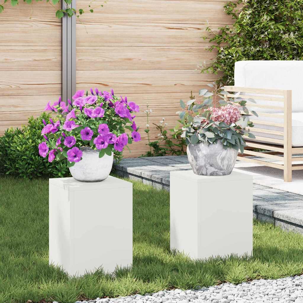 Planteholder 2 pcs Hvid 24 x 24 x 35 cm Stål billede