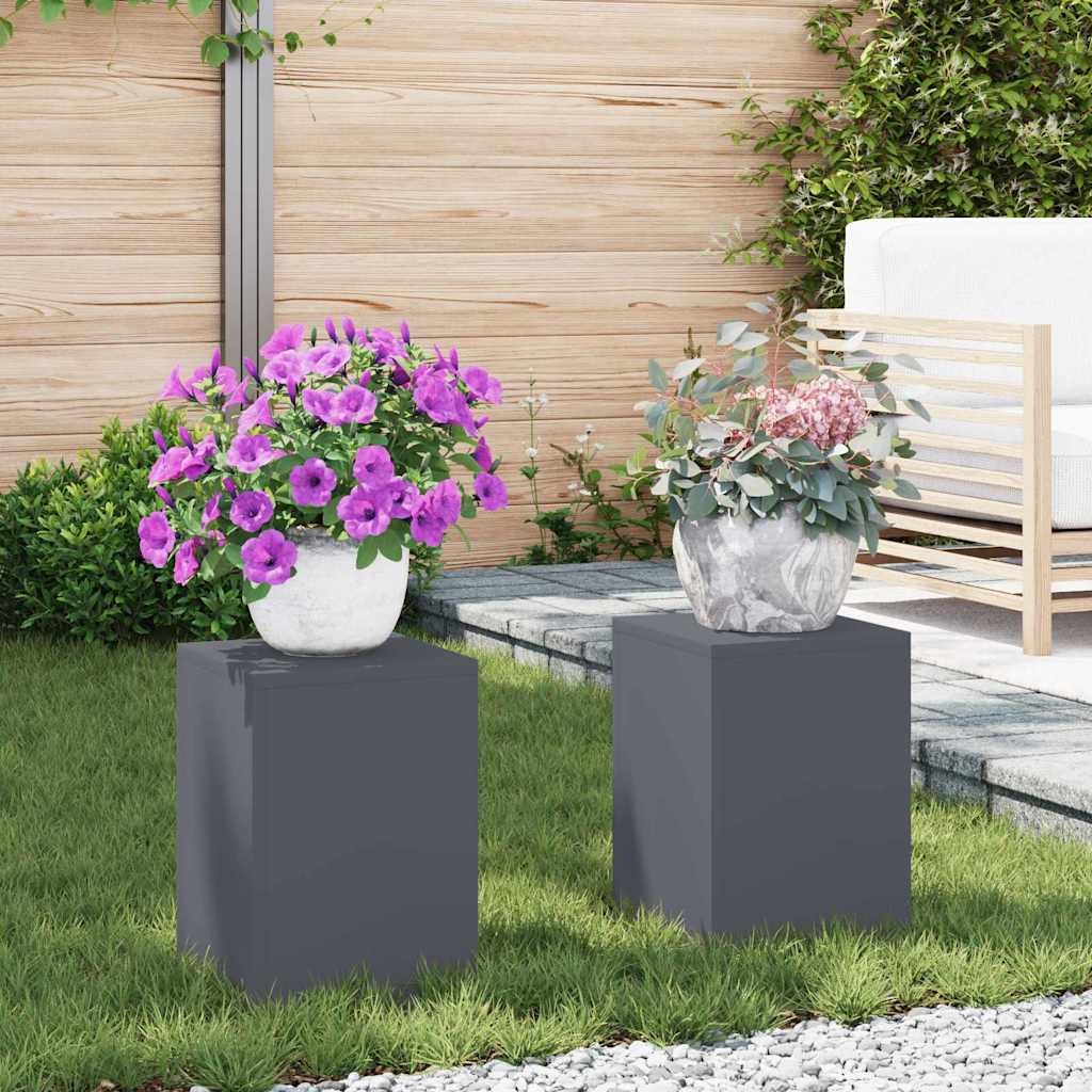 Planteholder 2 pcs Antracit 24 x 24 x 35 cm Stål
