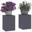 Planteholder 2 pcs Antracit 24 x 24 x 35 cm Stål