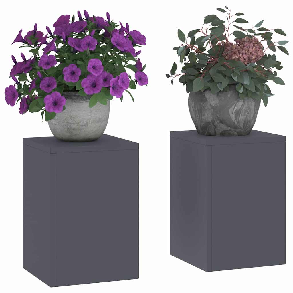 Planteholder 2 pcs Antracit 24 x 24 x 35 cm Stål