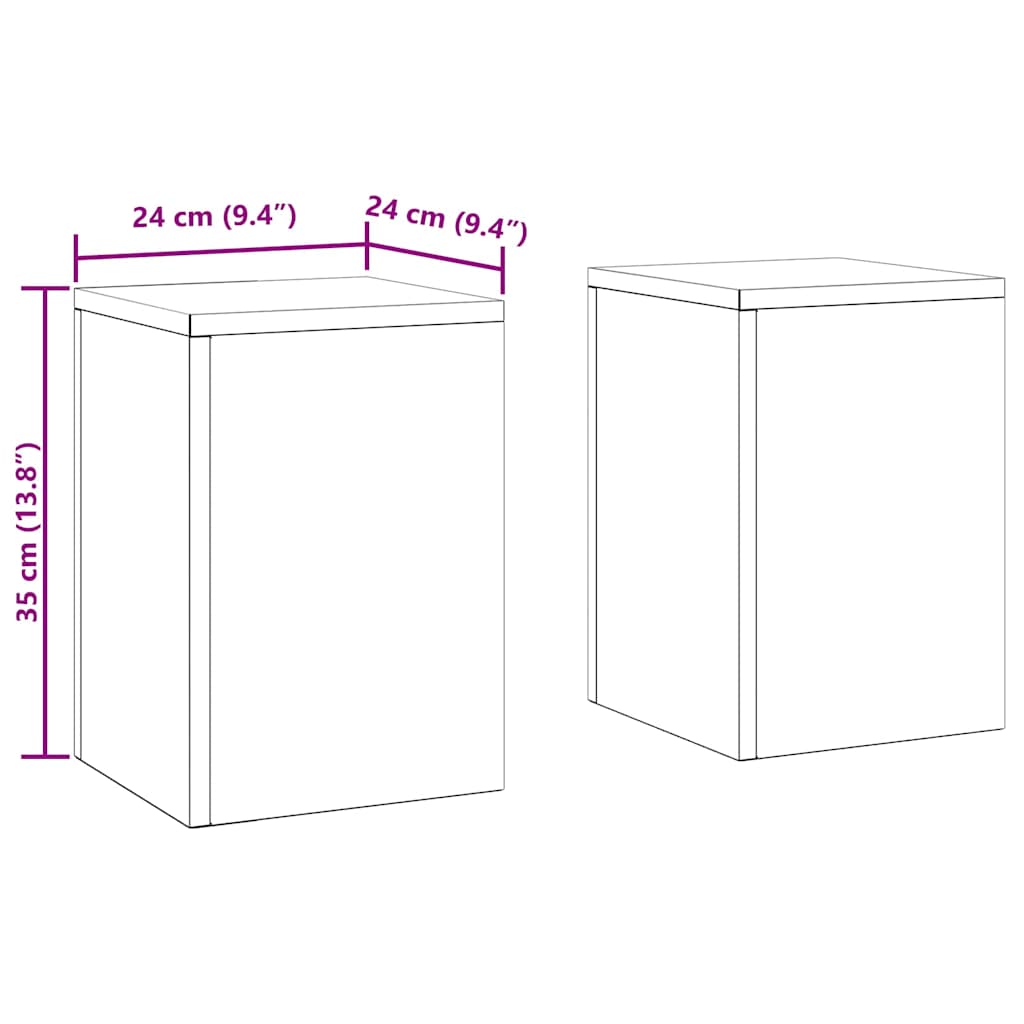 Planteholder 2 pcs Antracit 24 x 24 x 35 cm Stål