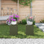 Planteholder 2 pcs Olivengrøn 24 x 24 x 35 cm Stål