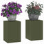 Planteholder 2 pcs Olivengrøn 24 x 24 x 35 cm Stål