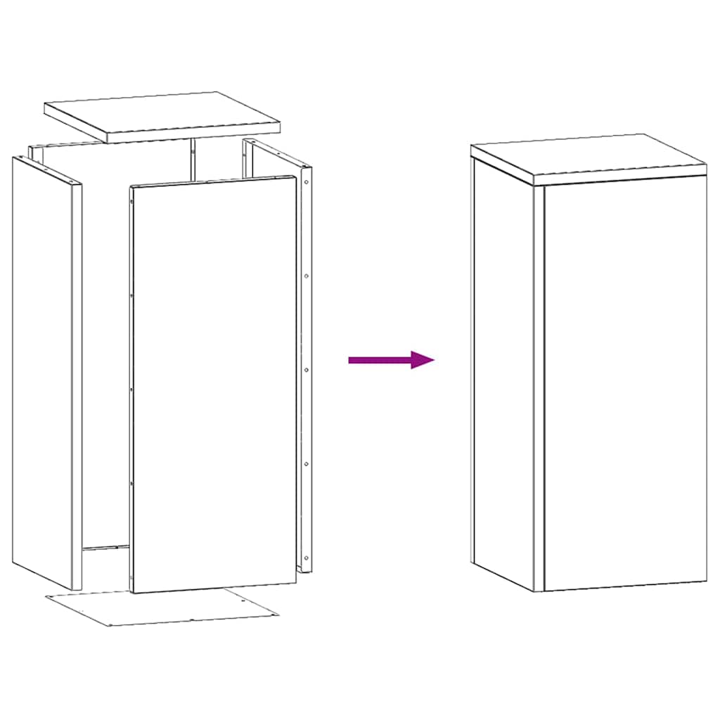 Planteholder 2 pcs Sort 24 x 24 x 55 cm Stål