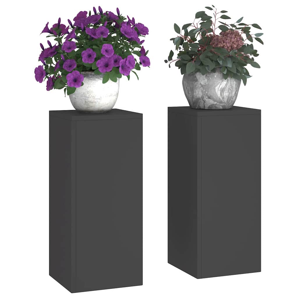 Planteholder 2 pcs Sort 24 x 24 x 55 cm Stål