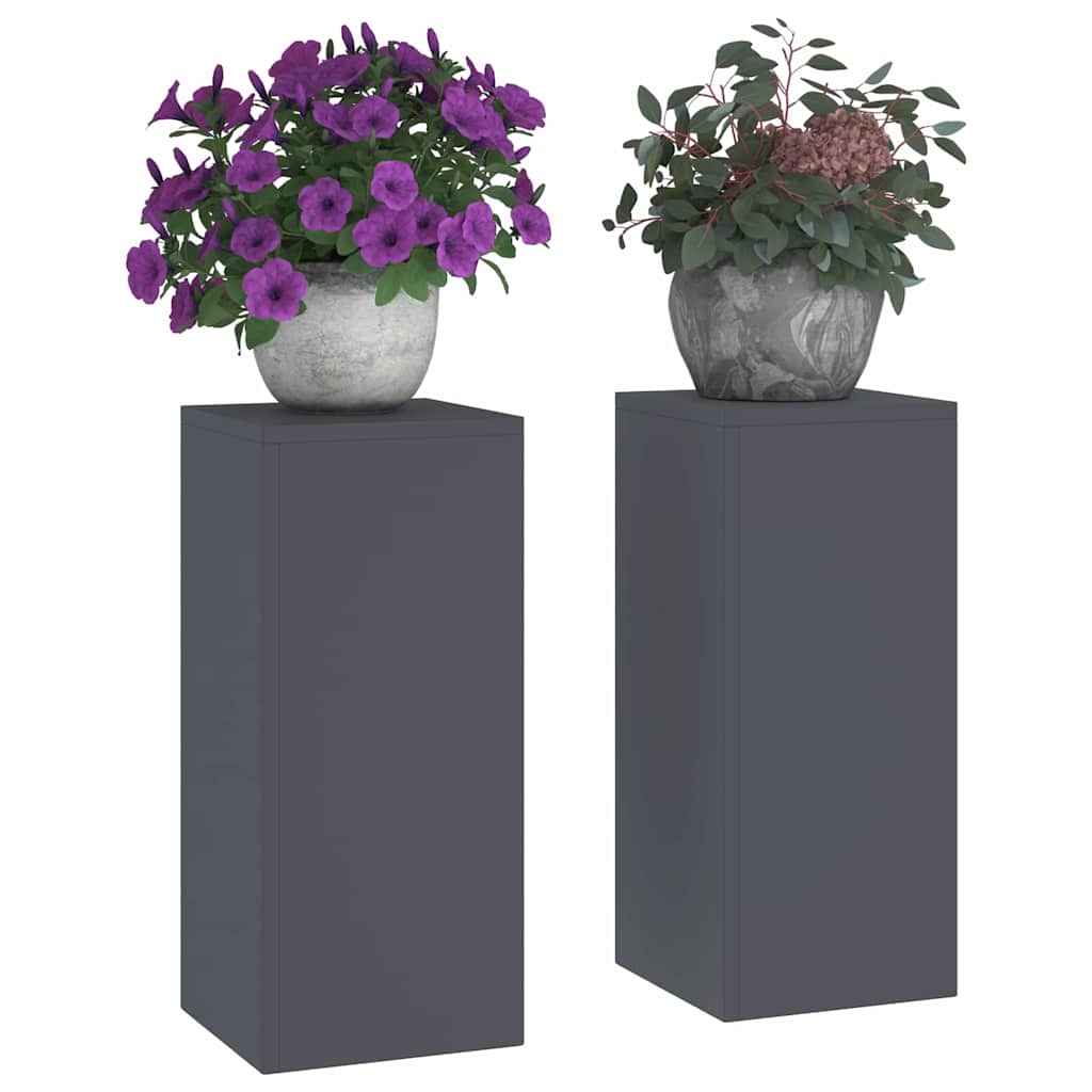 Planteholder 2 pcs Antracit 24 x 24 x 55 cm Stål